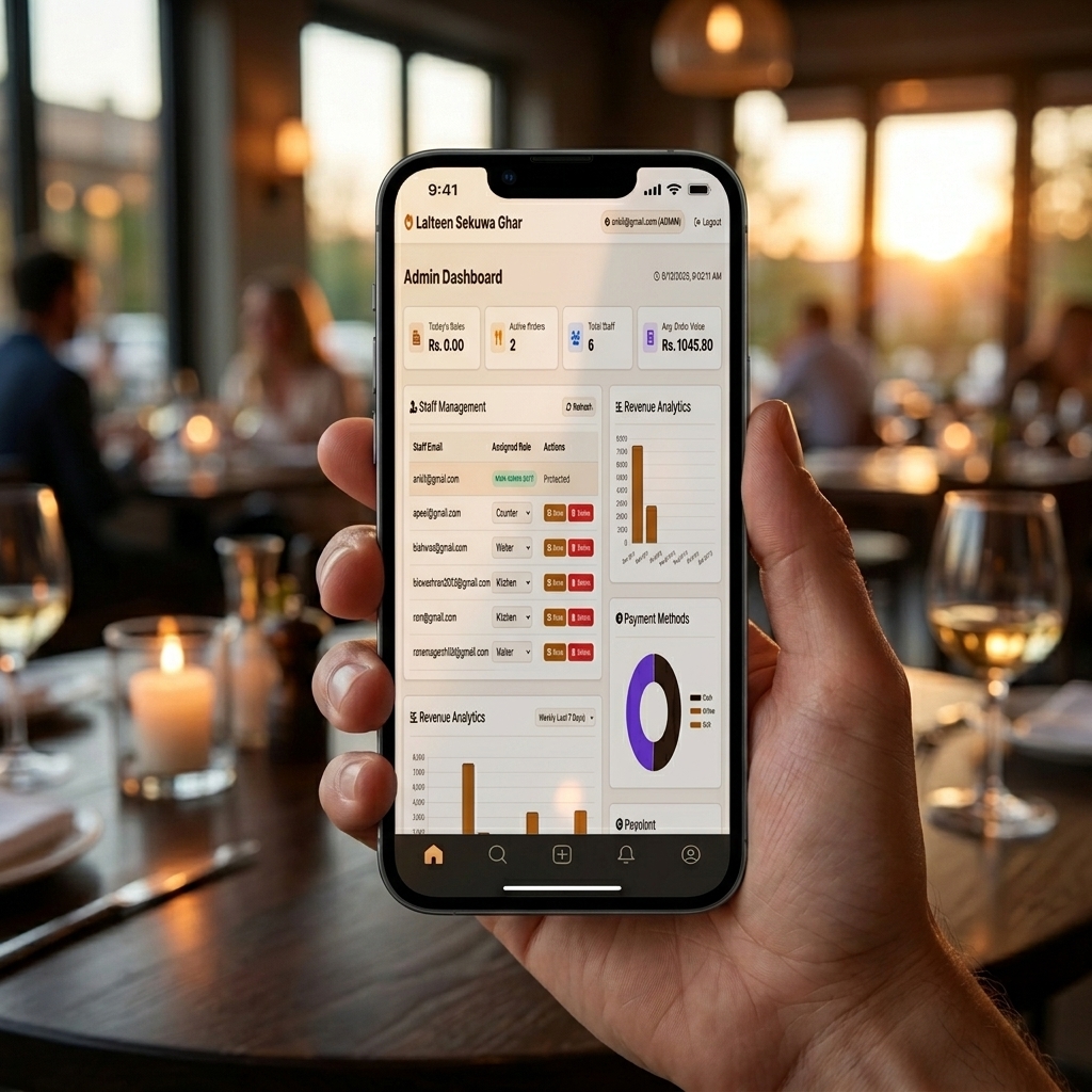 Restaurant Management Mobile App Mockup